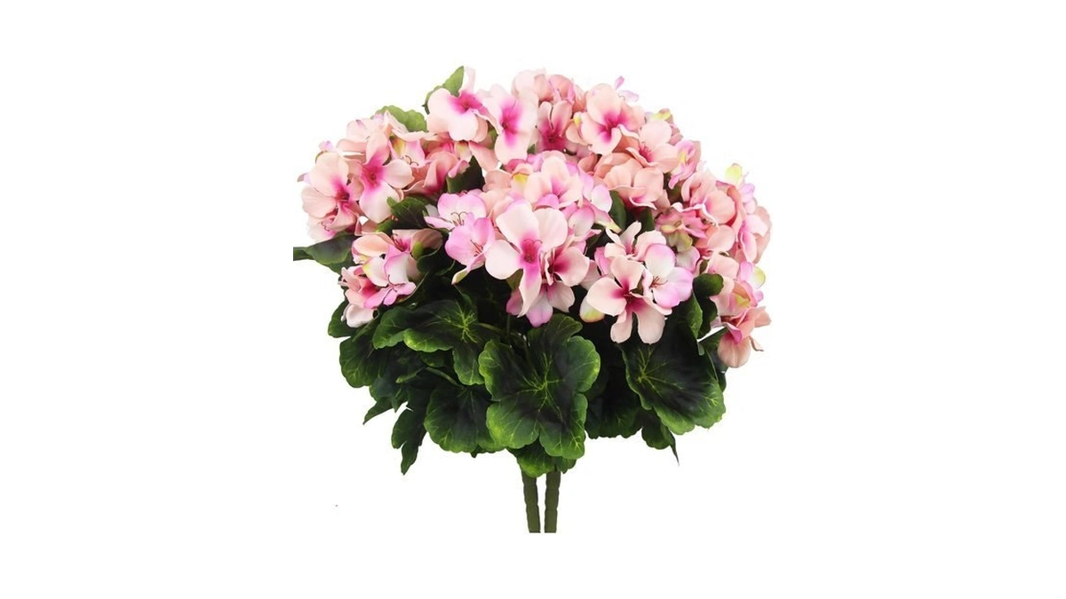 Faicoia 2 Pcs Artificial Geraniums For Outdoor Silk Geranium Flowers