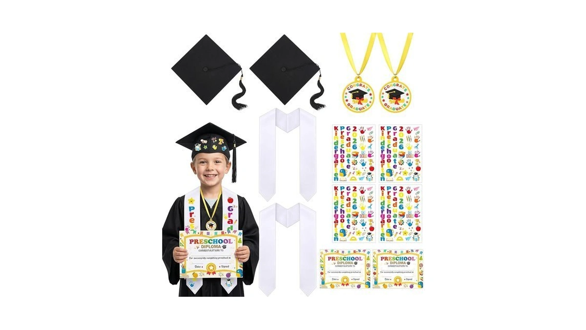Wehhbtye 12 Pcs 2026 Preschool Kindergarten Graduation Cap Stole Iron