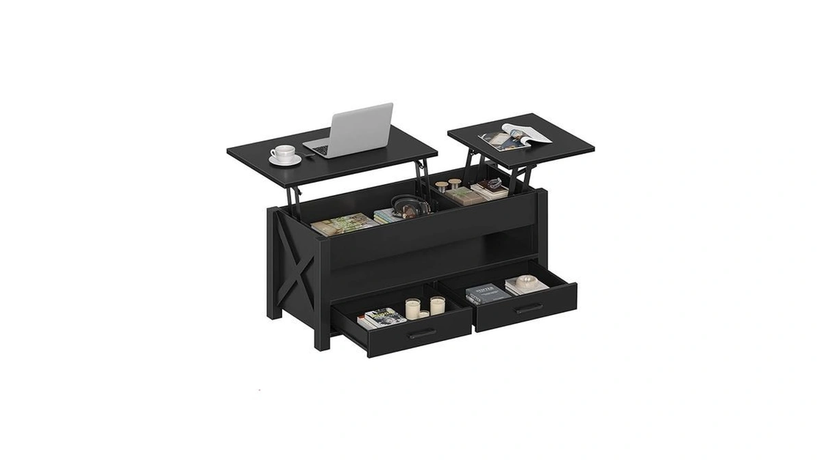 Seventable Coffee Table, 39.3" Lift Top Coffee Table With 2