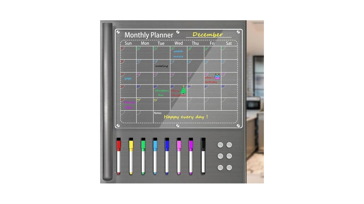 Ijijij Clear Monthly Magnetic Calendar For Refrigerator,dry Erase Calendar Planning