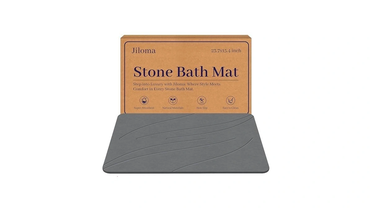 Jiloma Stone Bath Mat Diatomaceous Earth Shower Mat Non-slip Super