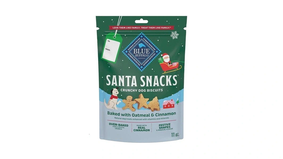Blue Buffalo Santa Snacks Crunchy Dog Biscuits, Oven-baked With Natural