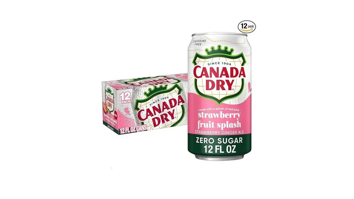 Canada Dry Fruit Splash Strawberry Ginger Ale Zero Sugar Soda,
