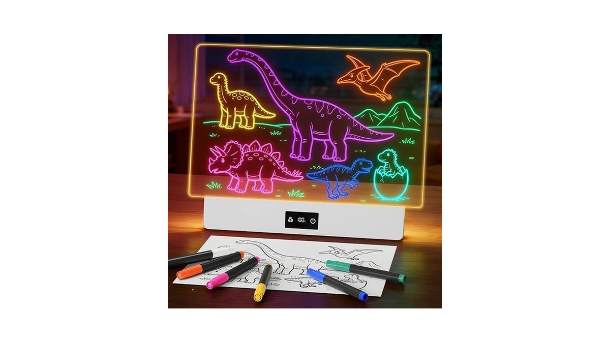 Demolike 16" Led Drawing Board For Kids, Usb-c Rechargeable Neon