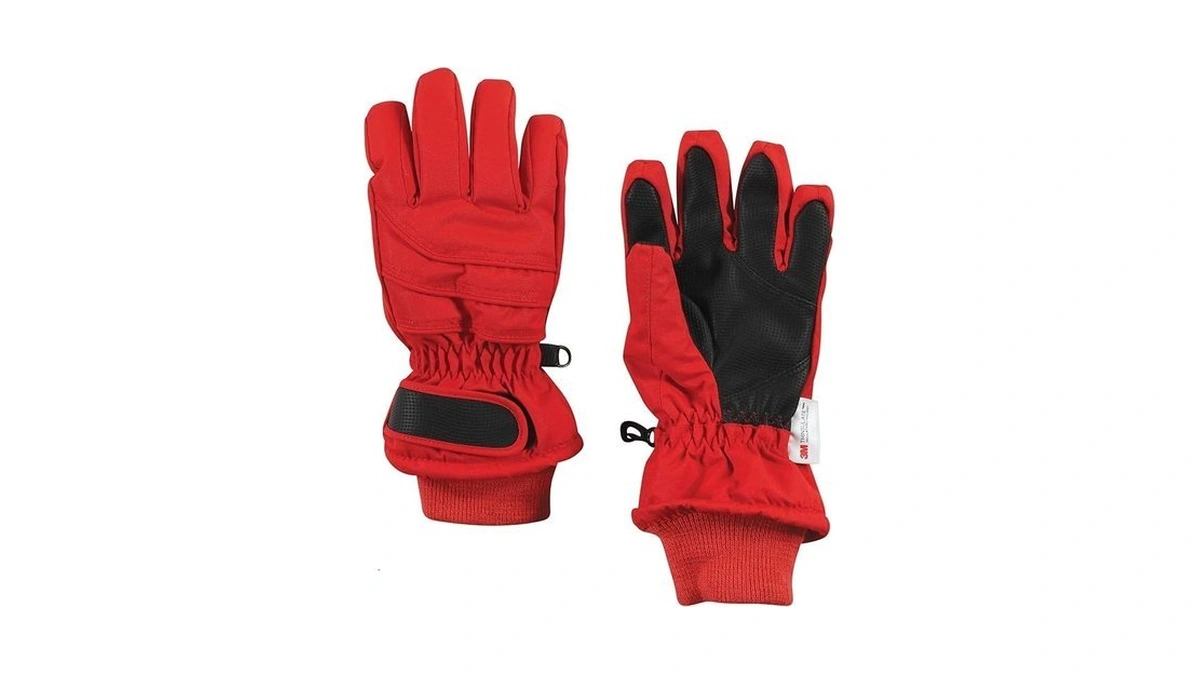 Hudson Baby Unisex Snow Gloves, Red, 12-15 Years