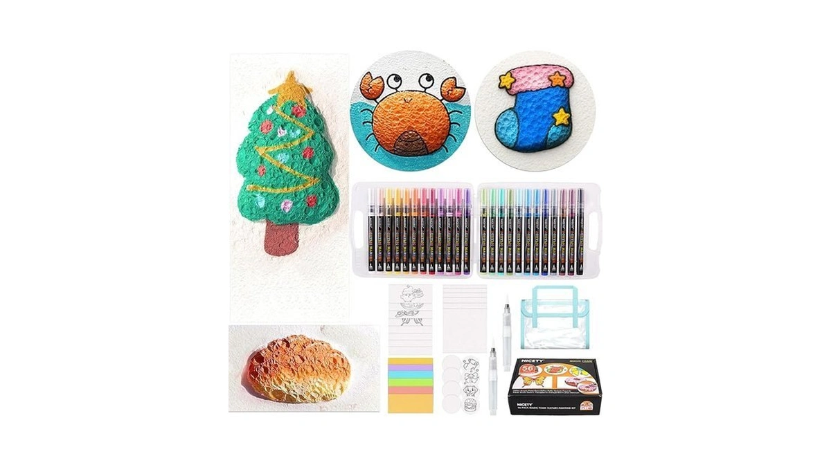 Nicety Magic Foam Texture Painting Kit, 56 Pack 3d Art