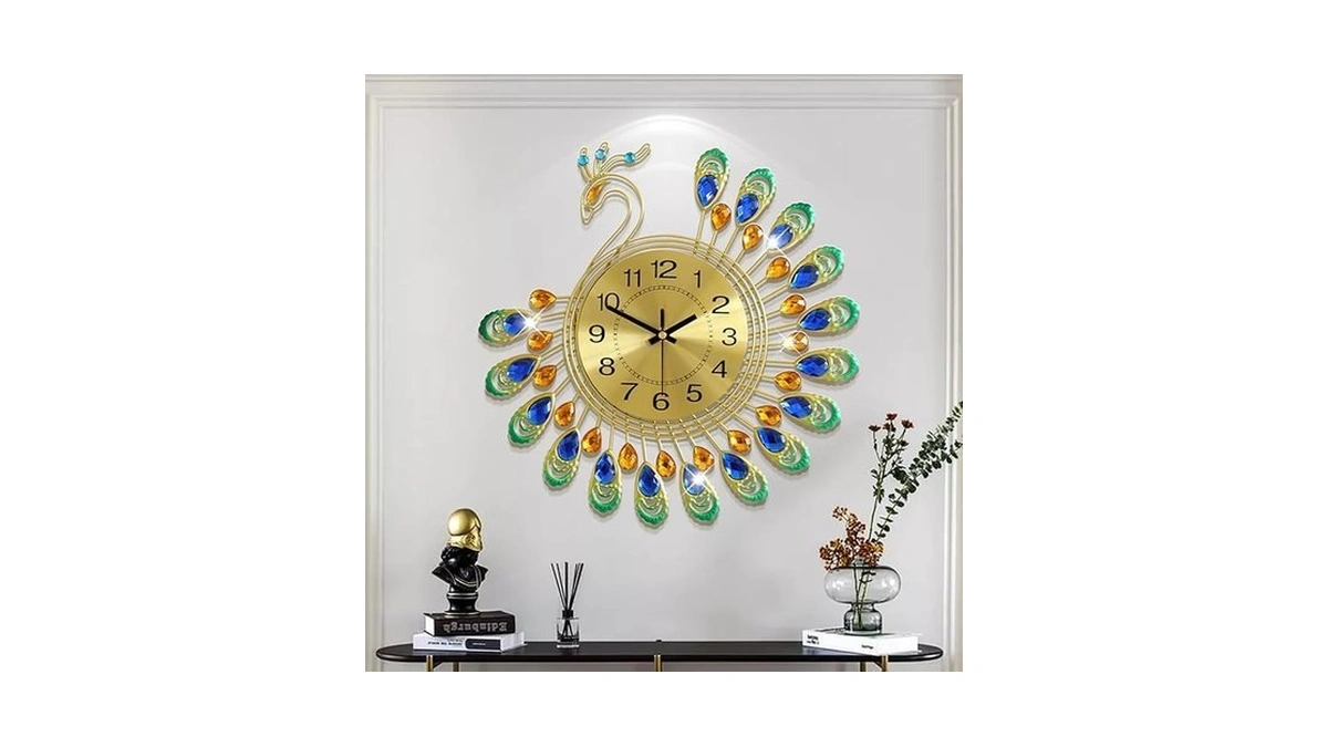 Fleble Large Wall Clocks For Living Room Decor Gold Decoration