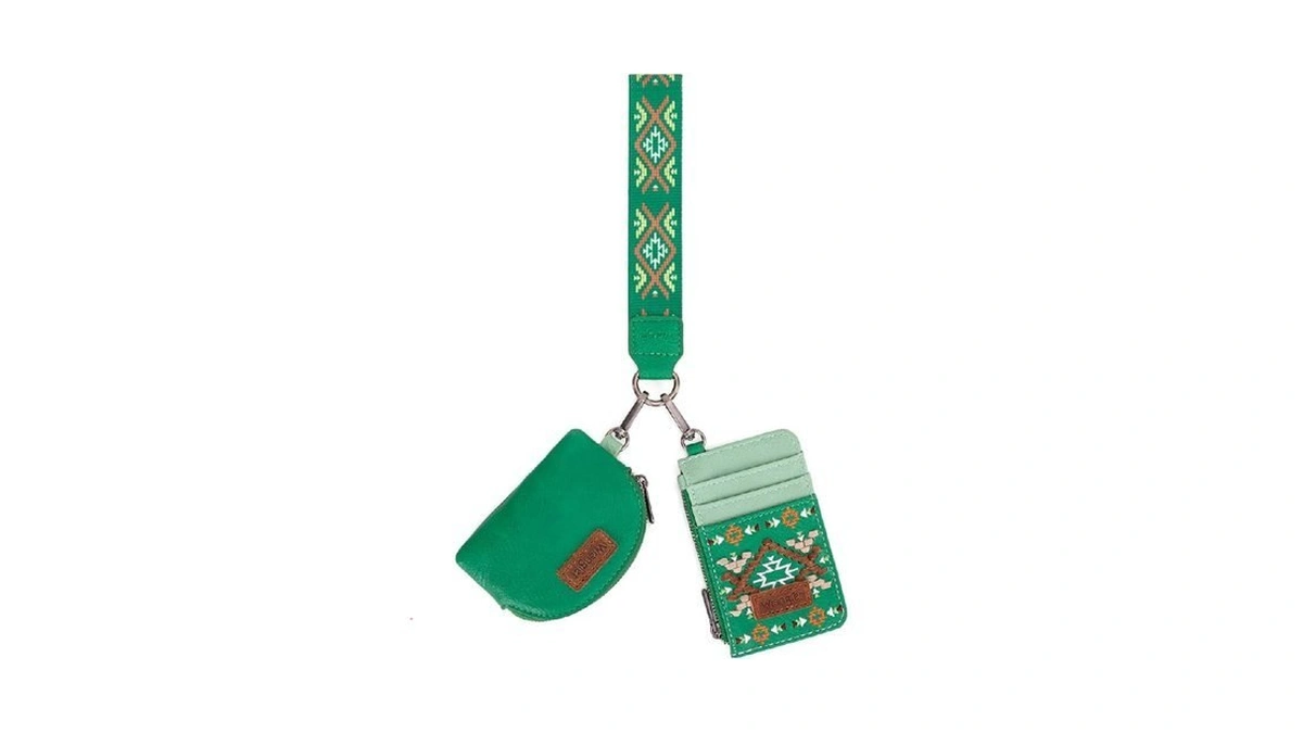 Wrangler Western Keychain Wristlet Wallets For Women Retro Dual Pouch