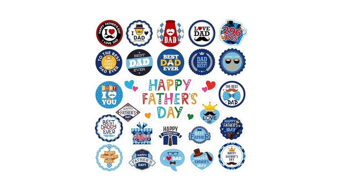 Joy Bang 296 Pcs Fathers Day Stickers For Kids, Best
