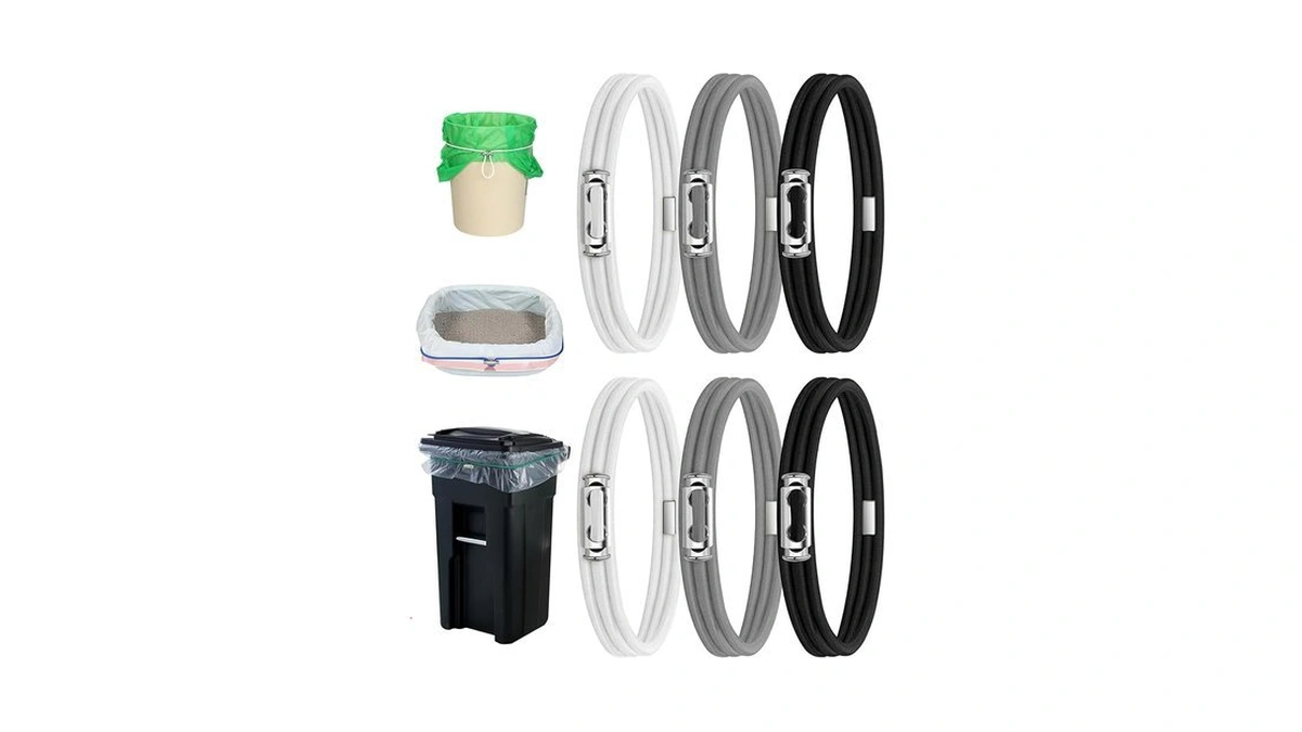 Garbage Can Rubber Bands Cord Lock Adjustable Design Trash Can