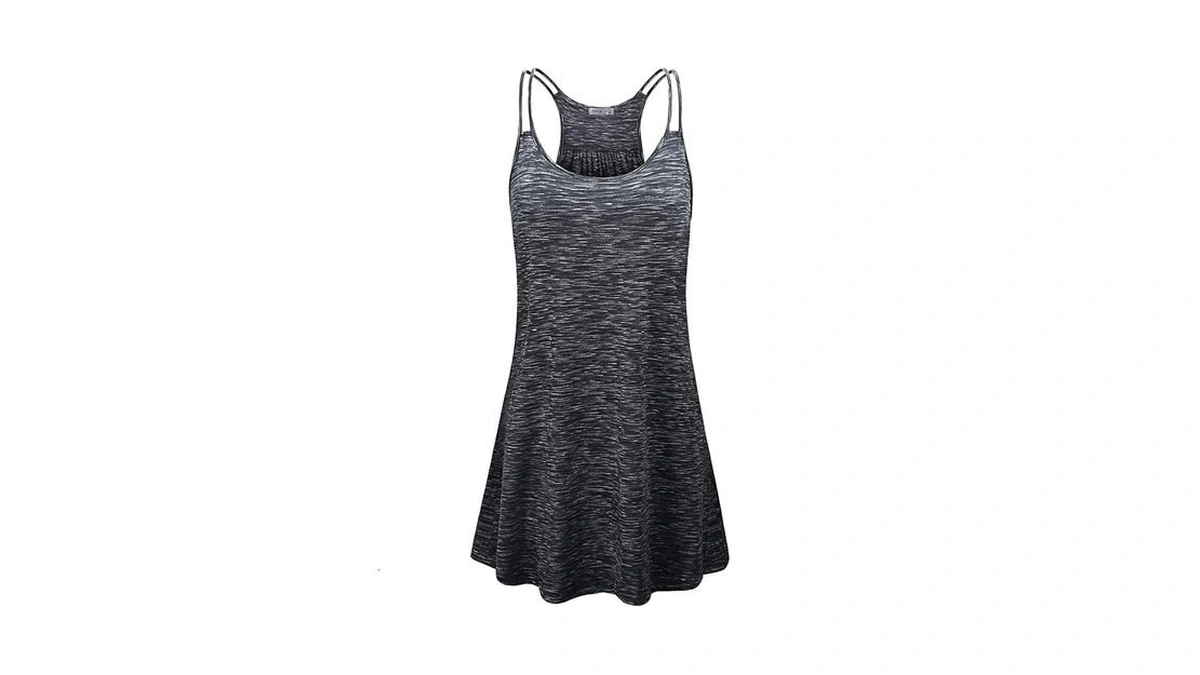 Moqivgi Tunic Dress Long Spaghetti Strap Racerback Tank Tops Lady