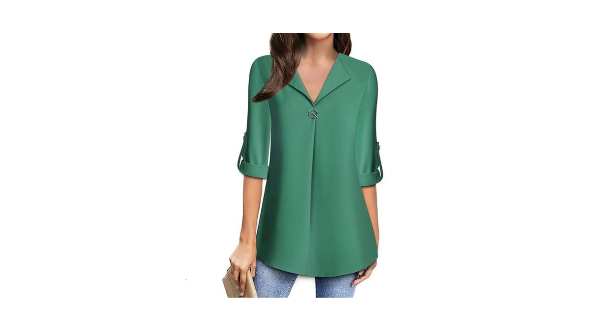Moqivgi Womens Blouse For Work Professional Long Sleeve Business Casual