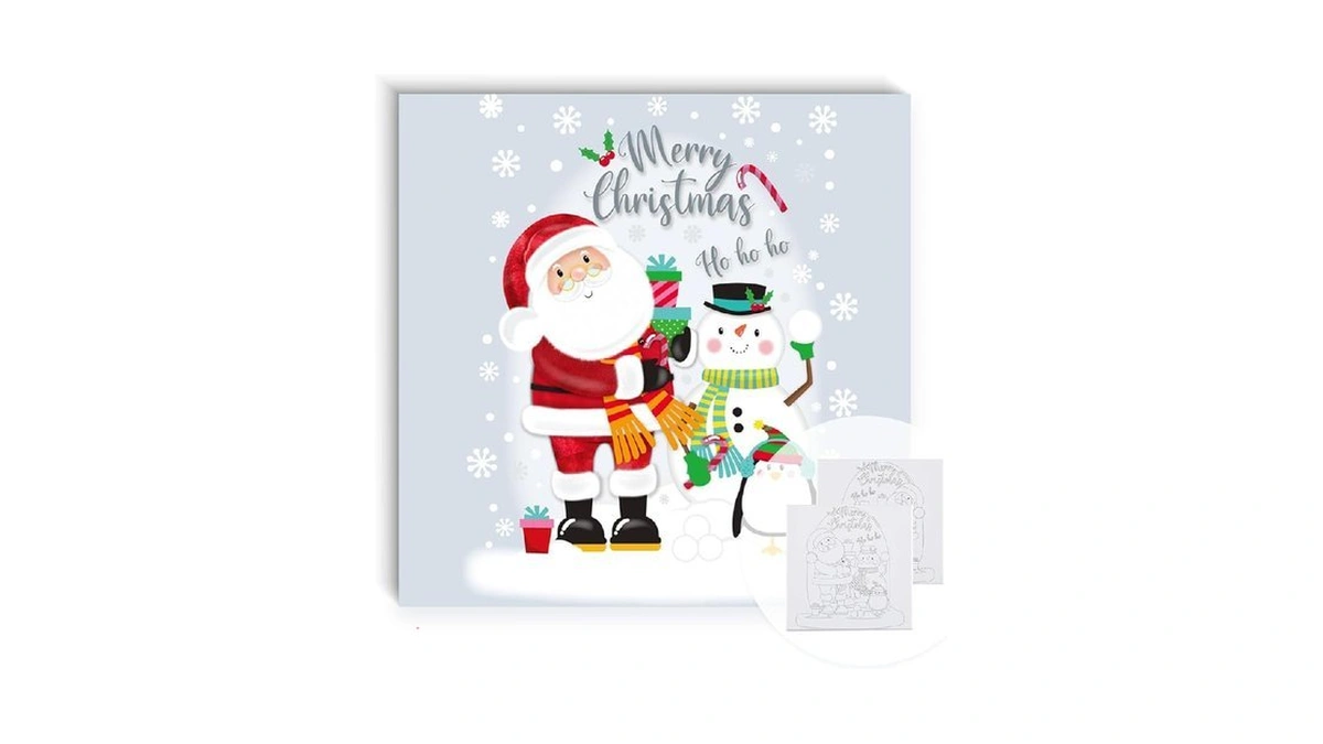 Christmas Pre Drawn Canvas For Painting, 2 Pack 14x14 Inch