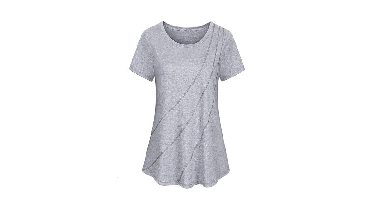 Moqivgi Athletic Shirts For Women Summer Casual Short Sleeve Crew