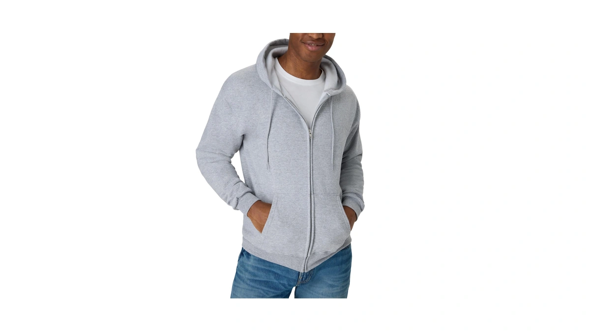 Hanes Men's Full-zip Eco-smart Hoodie, Light Steel, Large