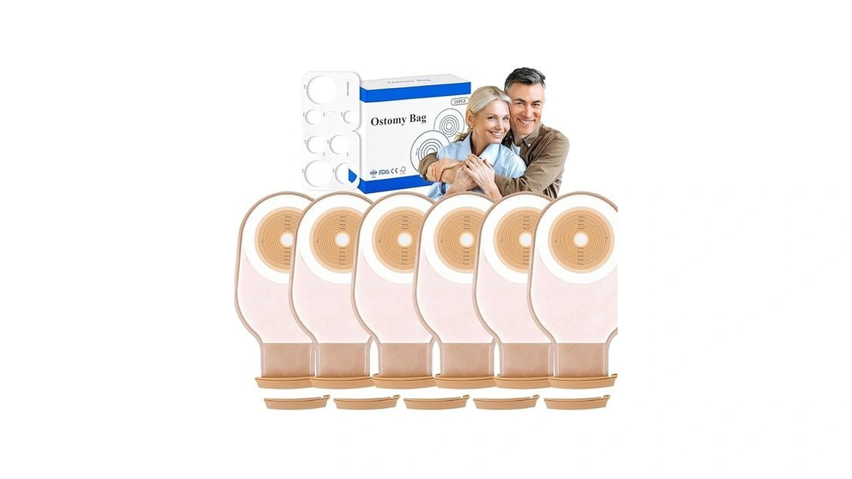 Hotoo 20 Pcs Colostomy Bags, 15mm-65mm Ostomy Supplies, One-piece Ostomy