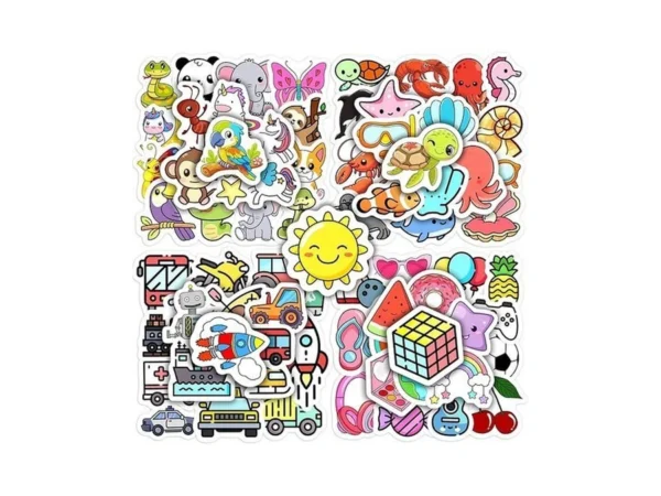 100 Pcs Cute Water Bottle Stickers For Kids, Cartoon Mixed