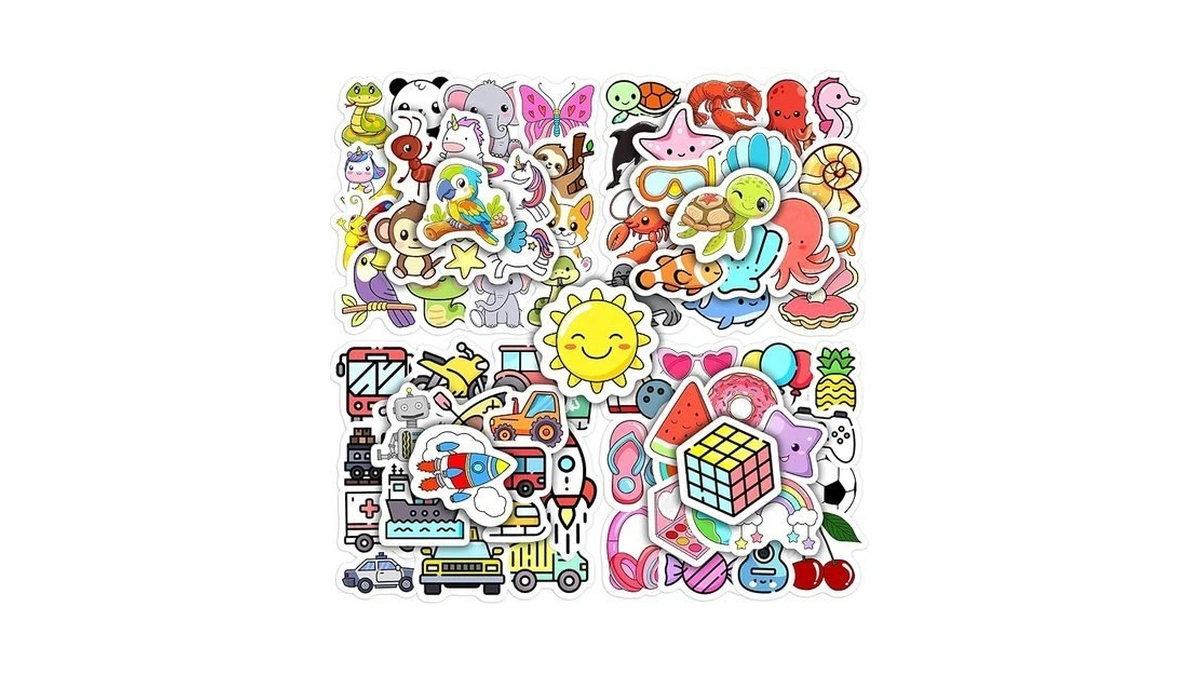 100 Pcs Cute Water Bottle Stickers For Kids, Cartoon Mixed