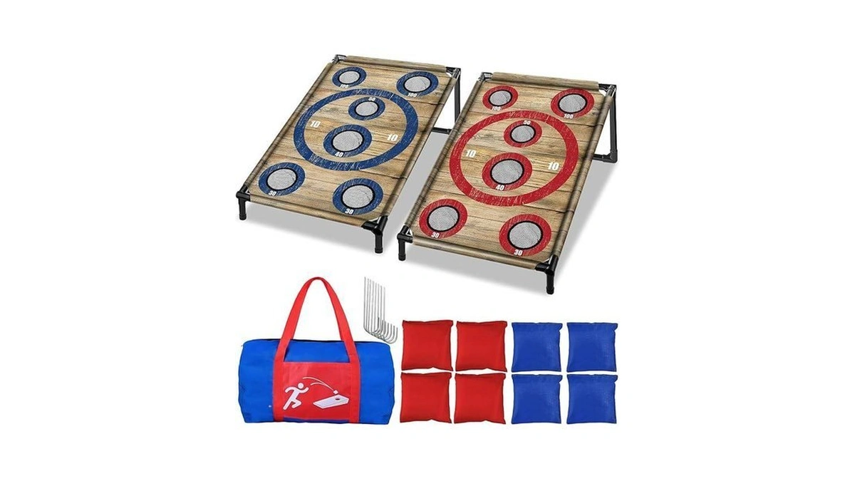 Nzqxjxz Portable Cornhole Board Set 3x2 Ft With 8 Bean