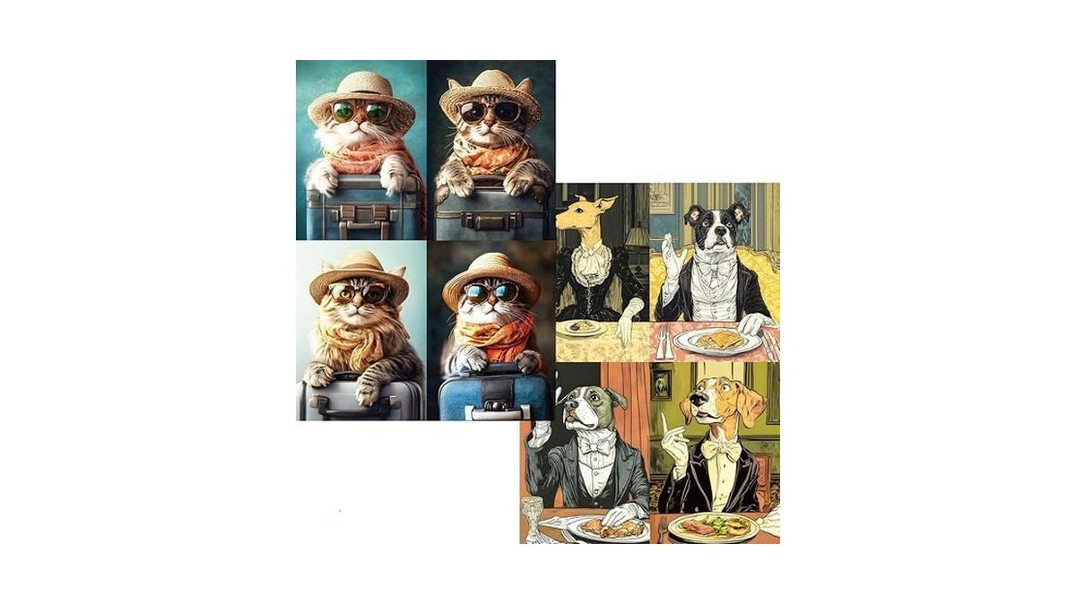 Jigsaw Puzzles 1000 Pieces For Adults, Travel Cat & Dog