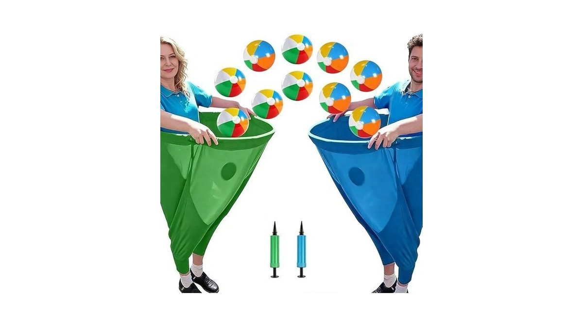 Zrgzob 14 Pcs Granny Pants Yard Game Set, Oversized Blue