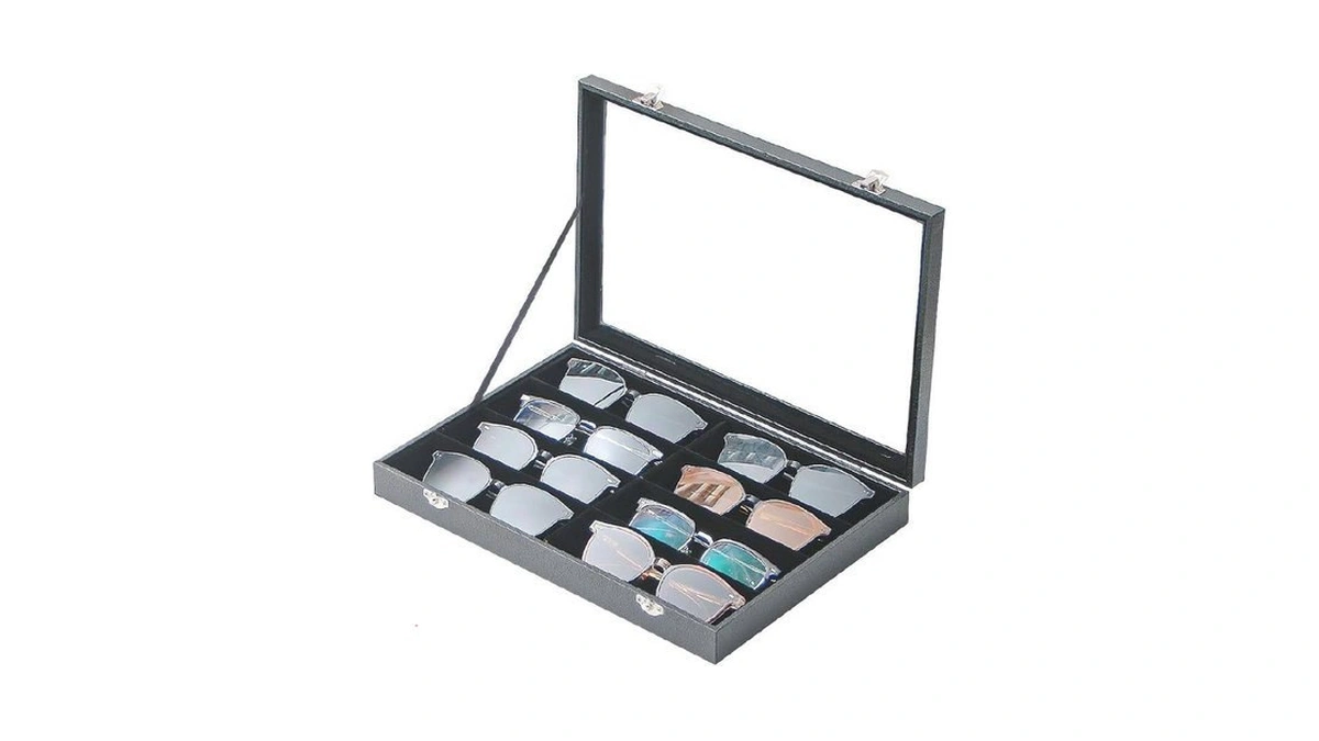Justsoso Jewelry Sunglasses Organizer Tray, Black Velvet Eyeglasses Display Tray