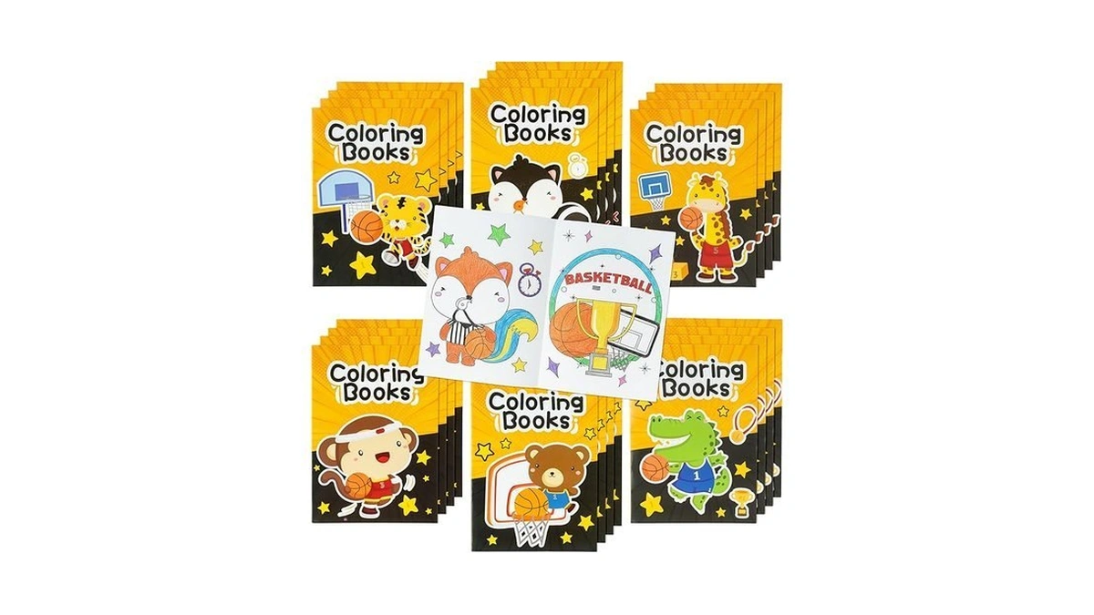 Japbor Basketball Coloring Books For Kids - 24pcs Mini Basketball