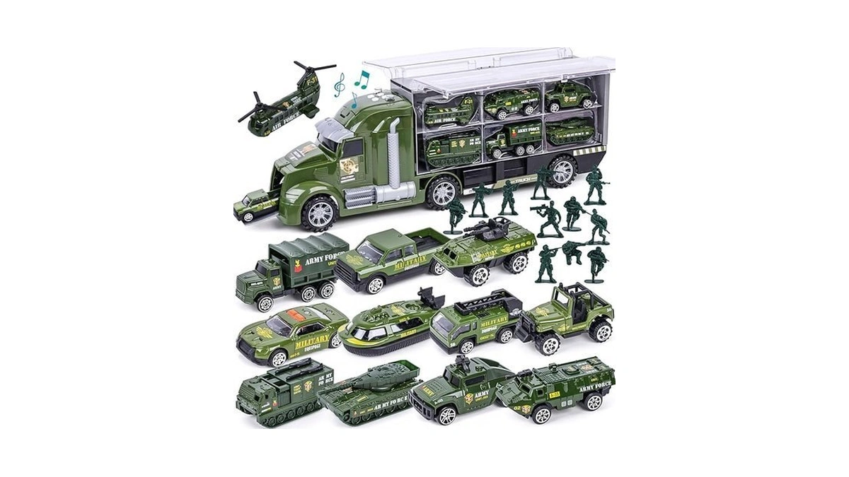 Lovestown 25 In 1 Green Military Big Truck Toys, Army