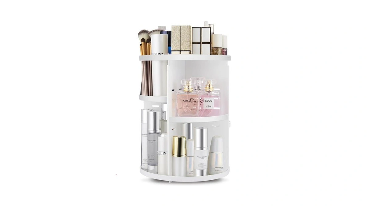 Seinlife 360 Rotating Makeup Organizer,diy Adjustable Spinning Holder,foldable Cosmetic Storage
