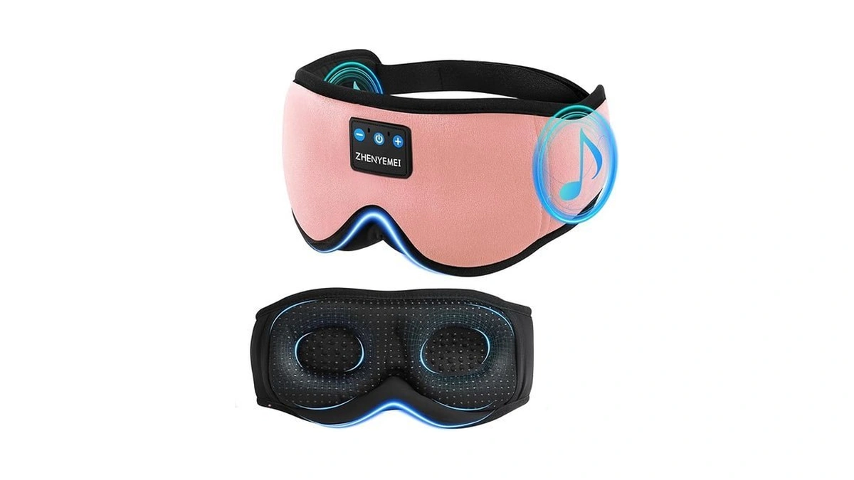 Zhenyemei 3d Sleep Mask With Bluetooth Headphones, Sleeping Headphones For