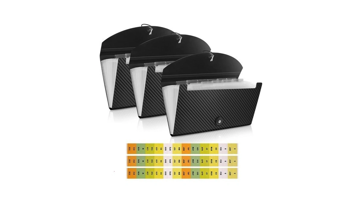 Expanding Accordion File Folder With Tabs And Elastic Closure, 13