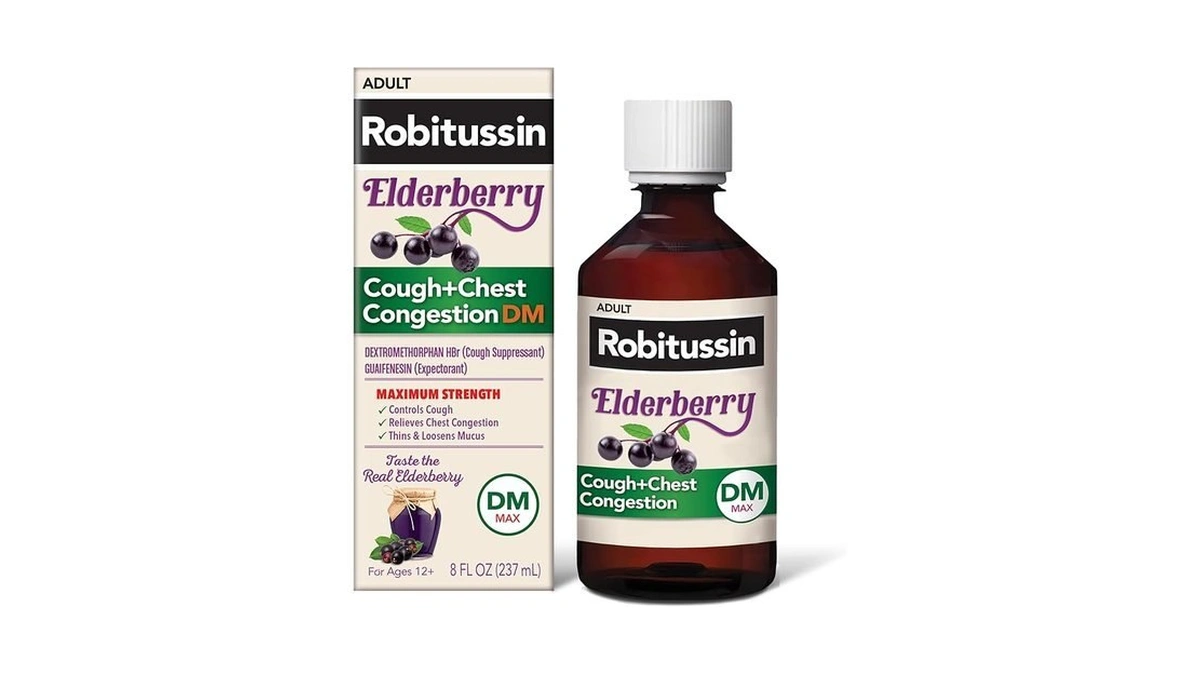 Robitussin Maximum Strength Elderberry Cough Plus Chest Congestion Dm, Cough