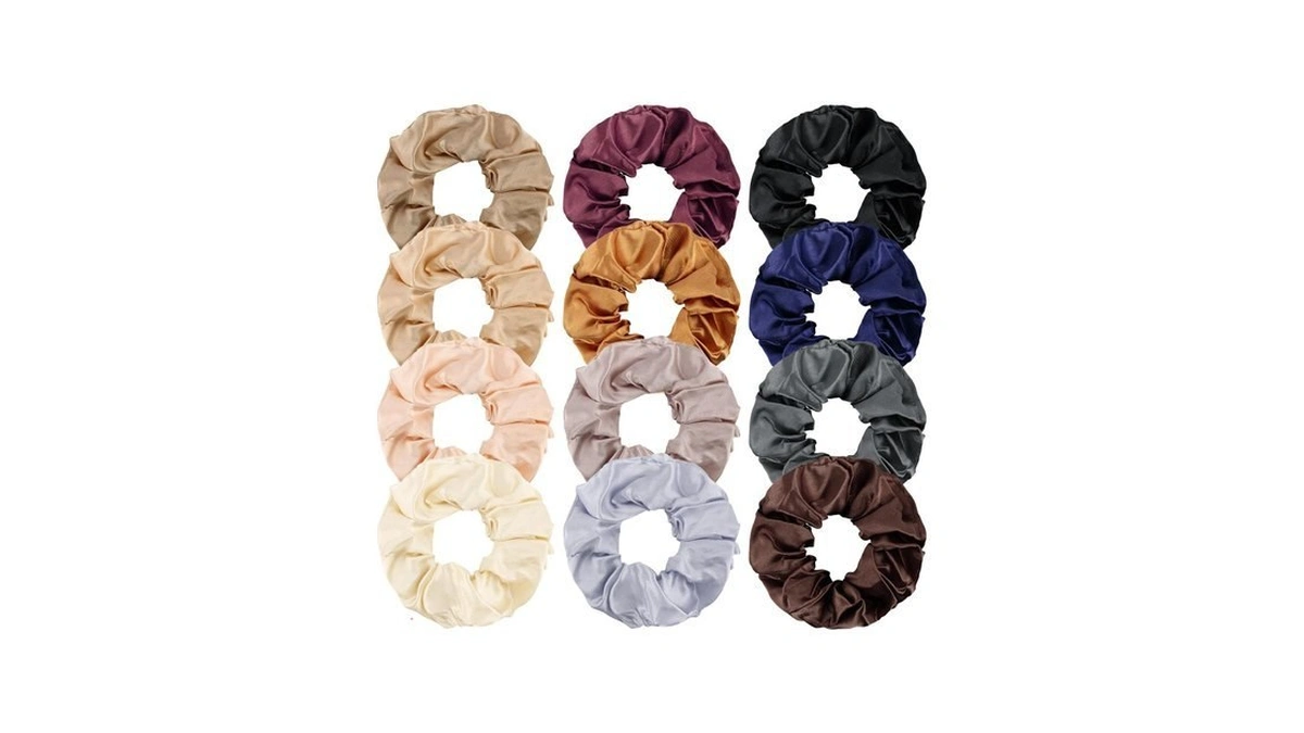 Yuxiaoyu 12pcs Satin Silk Scrunchies For Women Satin No Damage