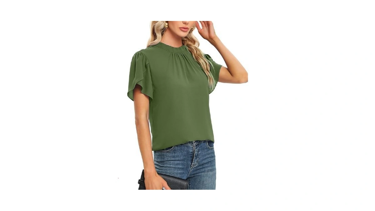 Axbyczd Ladies Short Sleeve Tops And Blouses Summer Clothes Work