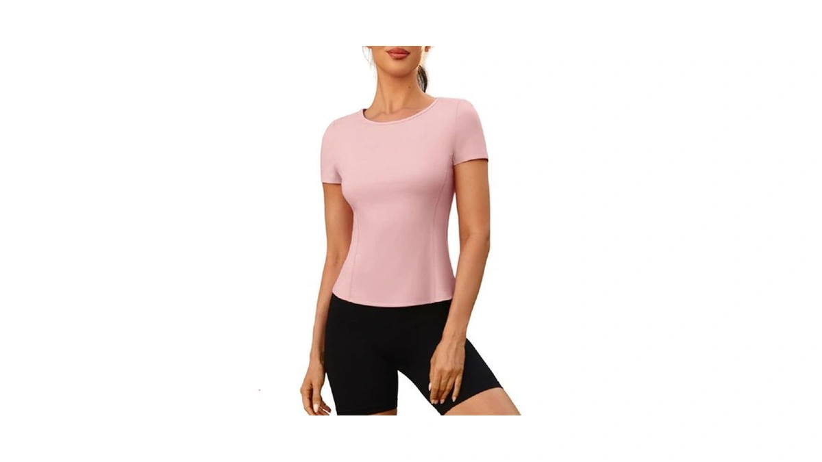 Yoins Workout Tops For Women Short Sleeve Fitted Gym Yoga