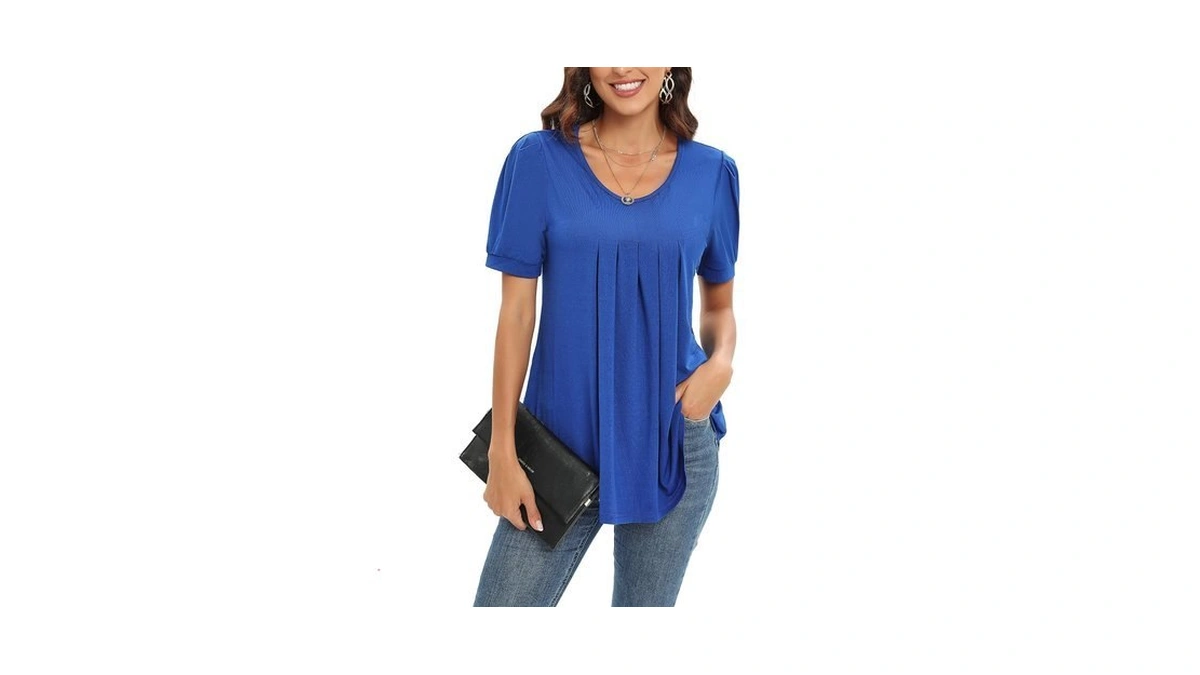 Axbyczd Womens Short Sleeve Tops Casual Summer T-shirt Scoop Neck