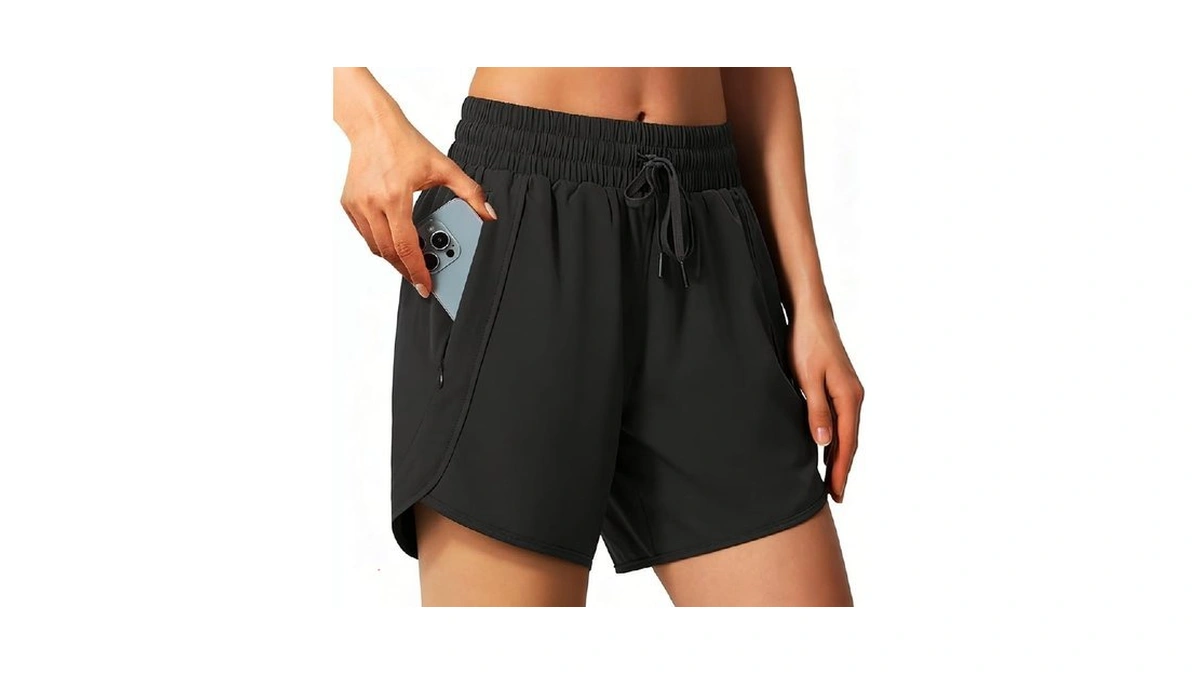 Tmeefee Women's 5" Athletic Running Shorts High Waisted Quick Dry