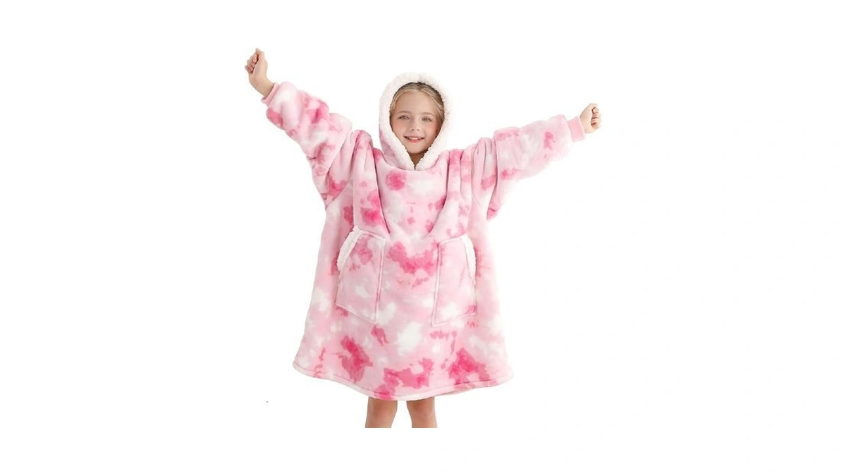 Kipswiza Wearable Blanket Hoodie For Kids 6-12 Year Old, Cozy