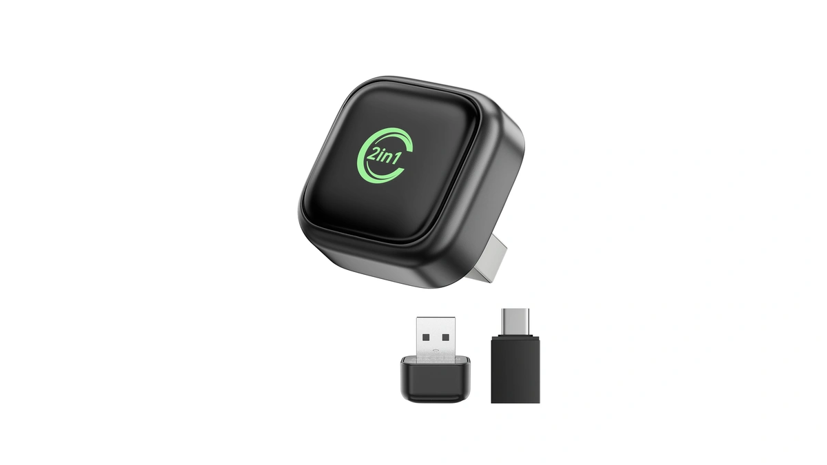 Wireless Carplay Adapter, Convert Wired To Wireless, 2-in-1 Carplay &
