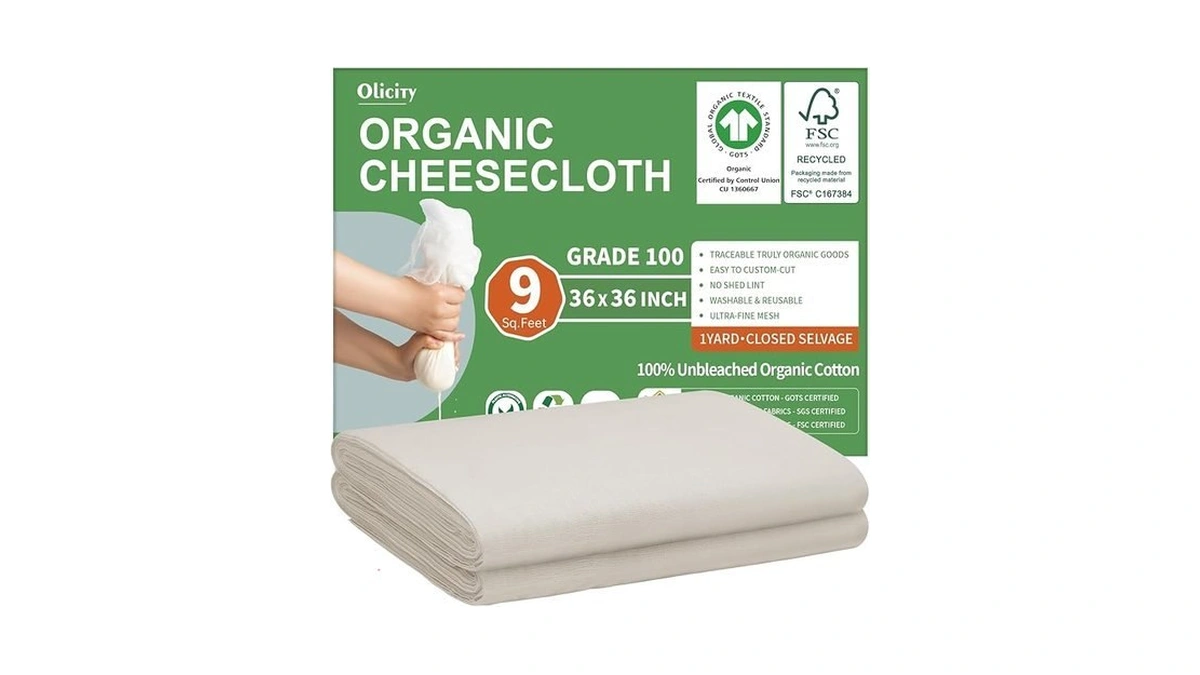 Organic Cheese Cloths, Gots Certified, Grade 100, 36x36inch, Reusable Cheese