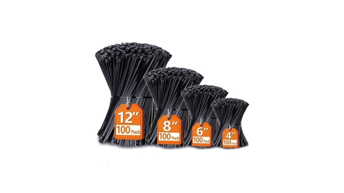 Zip Ties Assorted Sizes(4”+6”+8”+12”), 400 Pack, Black Cable Ties, Uv
