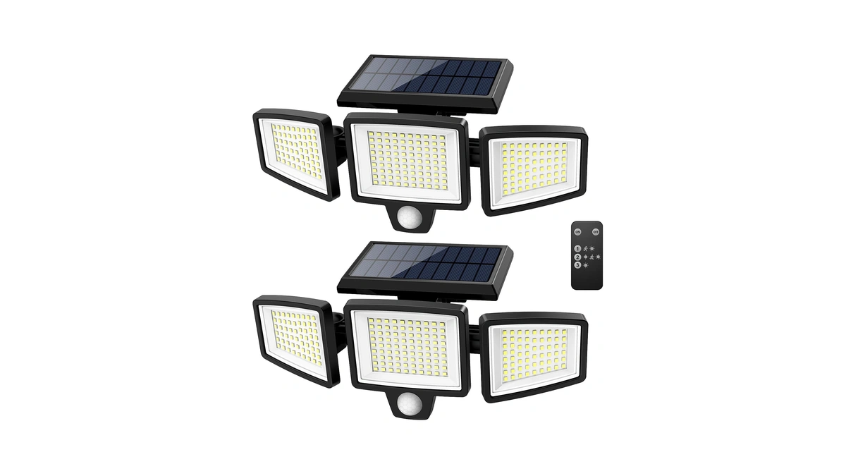 Tuffenough Solar Outdoor Lights 2500lm 210 Led Security Lights With