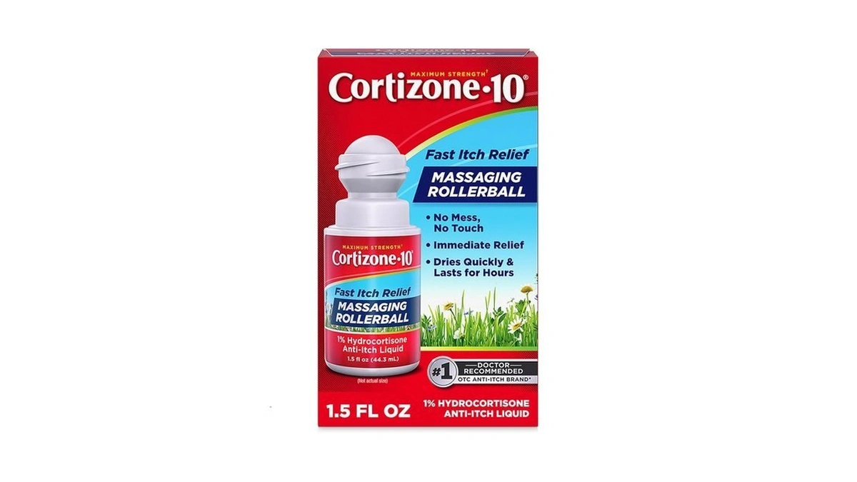 Cortizone-10 Maximum Strength Itch Relief Massaging Rollerball, 1% Hydrocortisone, Fast-acting,