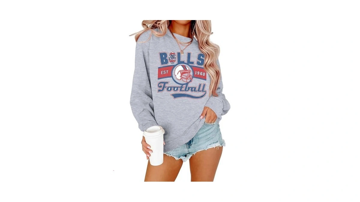 Jinting Football Sweatshirts Women Game Day: Football Letters Print Tee