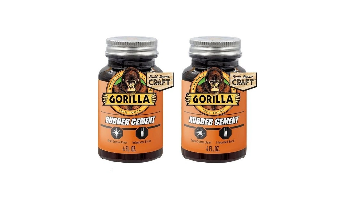 Gorilla Rubber Cement With Brush Applicator, Photo Safe, Clear, 4