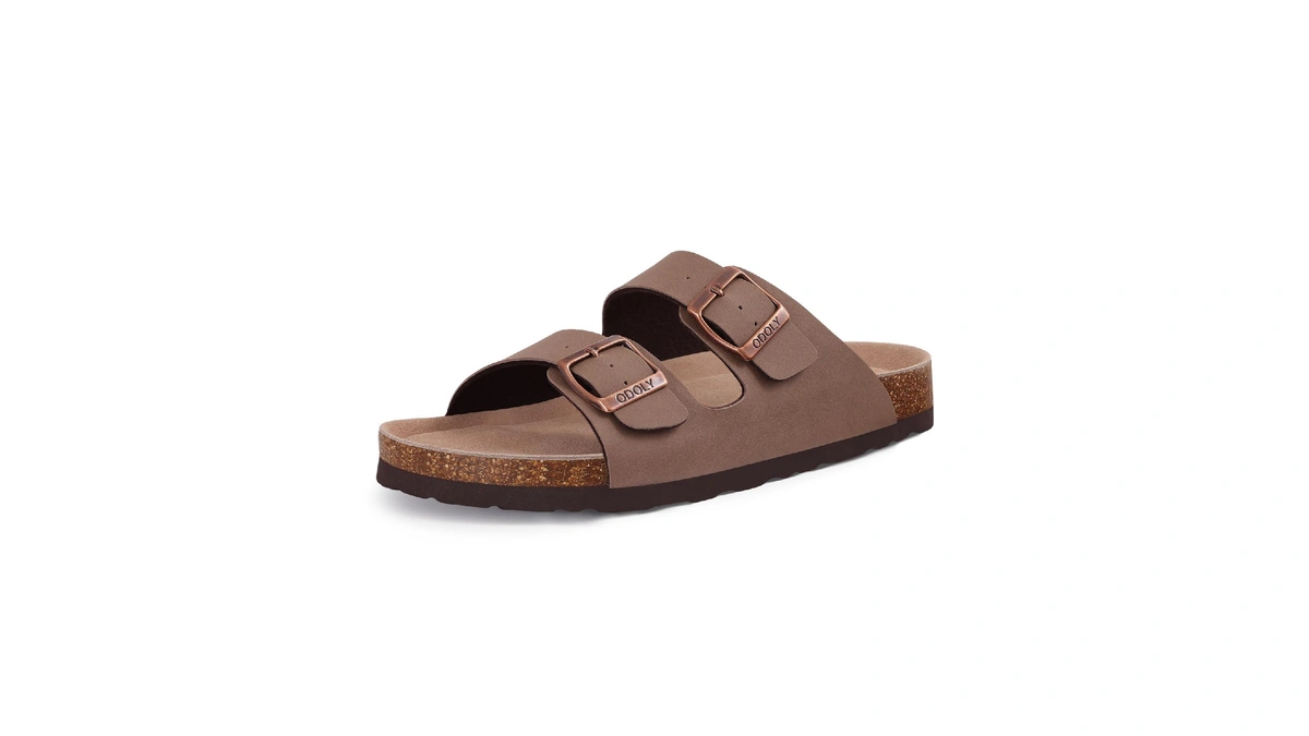 Odoly Unisex Cork Footbed Slide Sandal, Arch Support Summer Outdoor