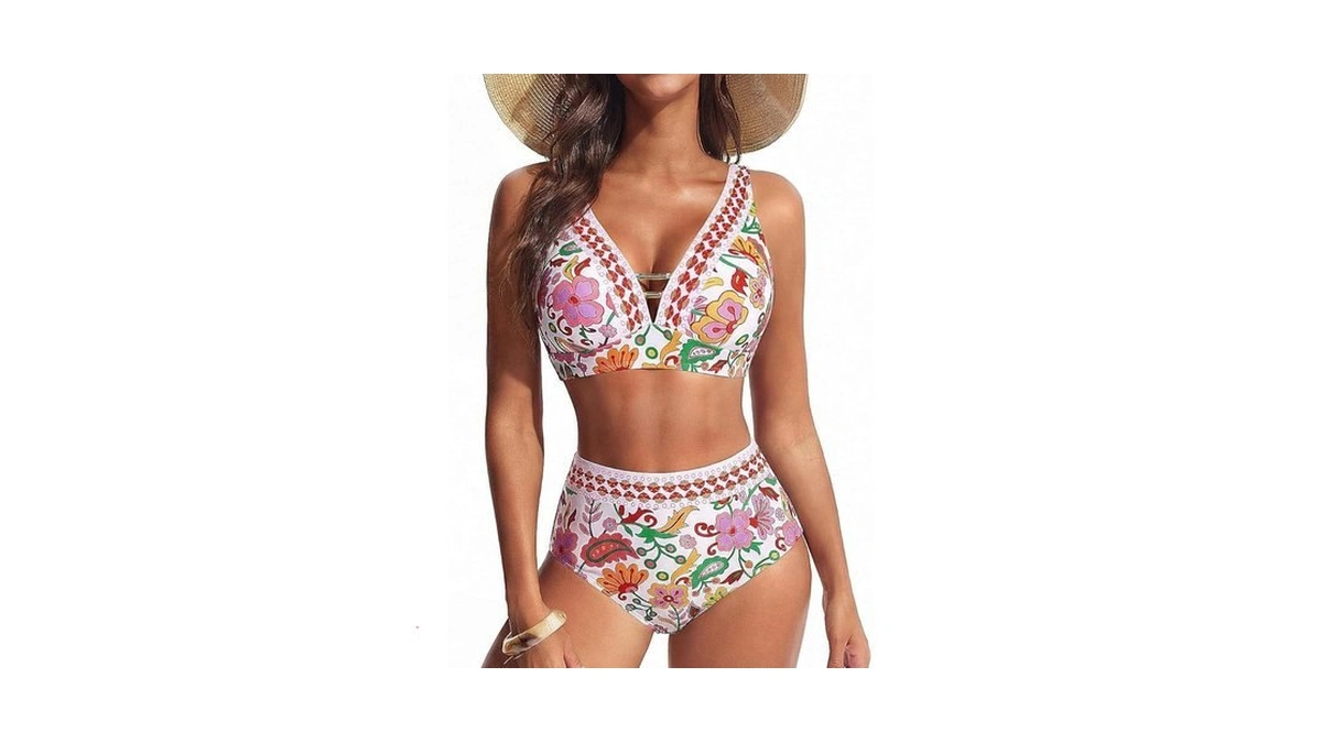 Hanna Nikole Womens Bikini Sets High Waisted 2 Piece Swimsuits