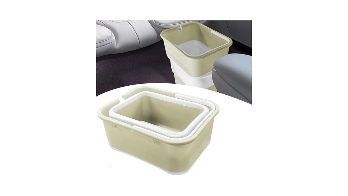 Tuxihapp Car Trash Can, Collapsible Vehicle Garbage Bin With Handle,