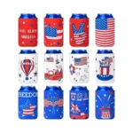 4th Of July Decorations, 12 Pcs Can Cooler Sleeves For
