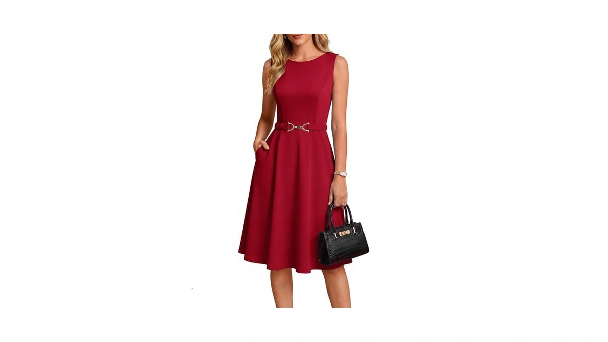 Grace Karin Women's Summer Work Dress 2026 Sleeveless Crewneck A